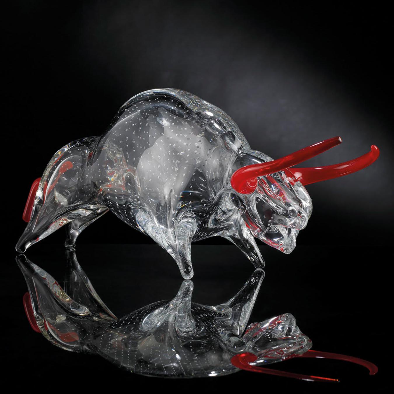 Glass Bull Italian Figurine