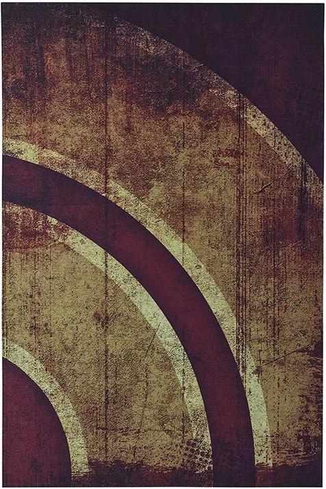 Abstract Red / Gold Modern Rug