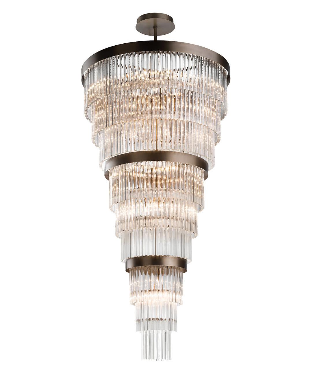 Modern 3-Ring Murano Chandelier