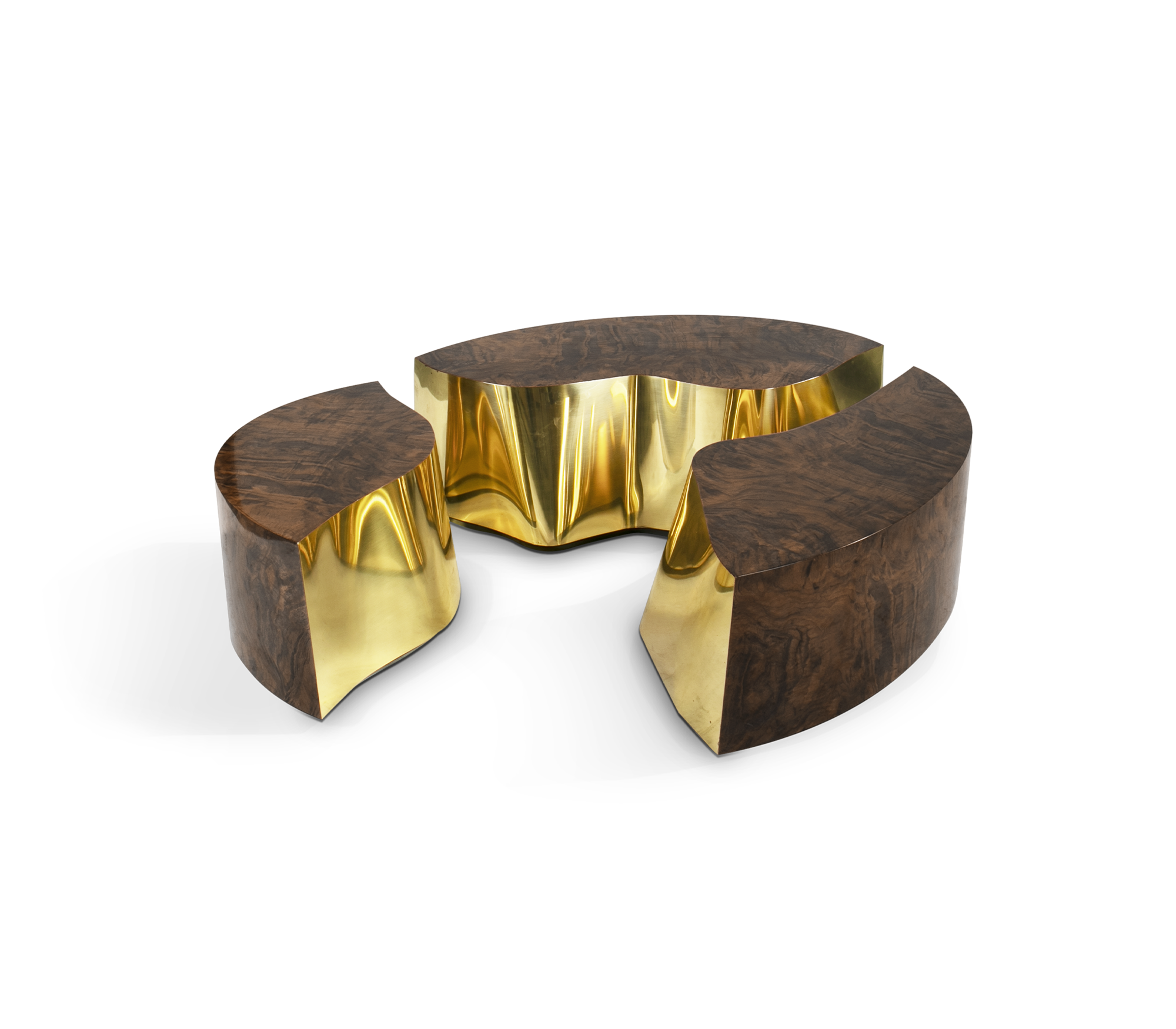 Oval Walnut Designer Coffee Table