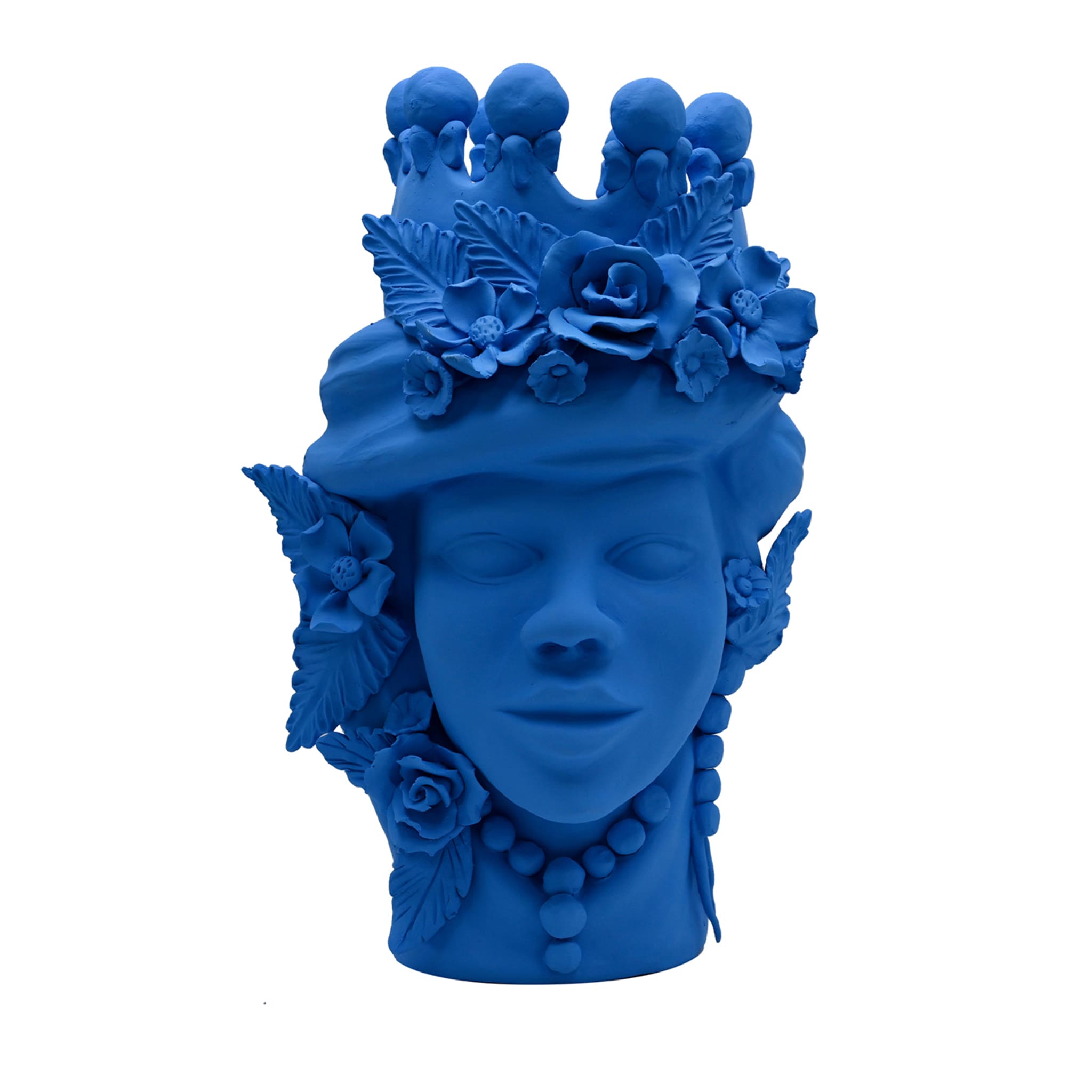 Artisan Blue Moor's Head Sculpture Made in Italy