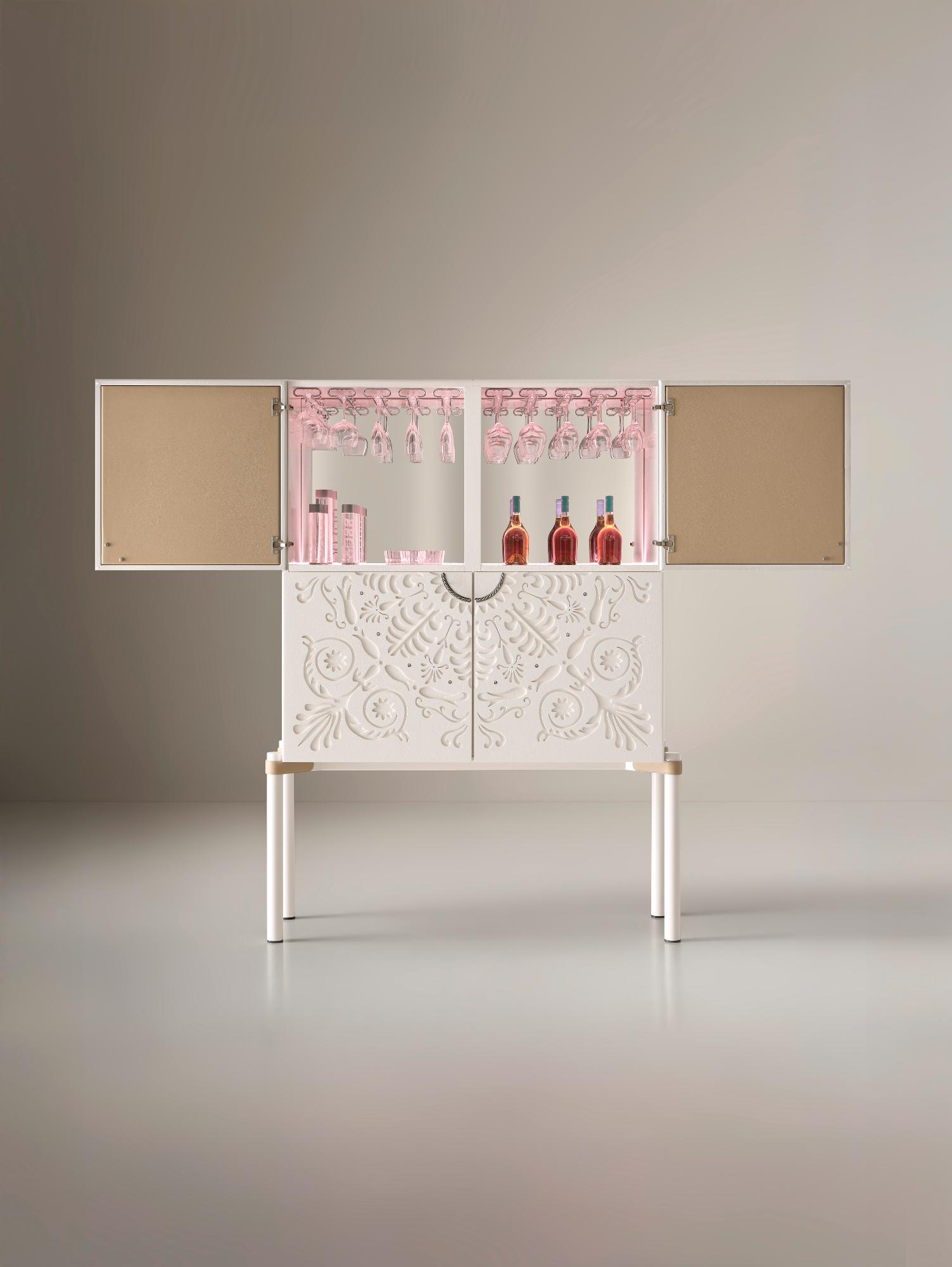 Alexandra White Bar Cabinet