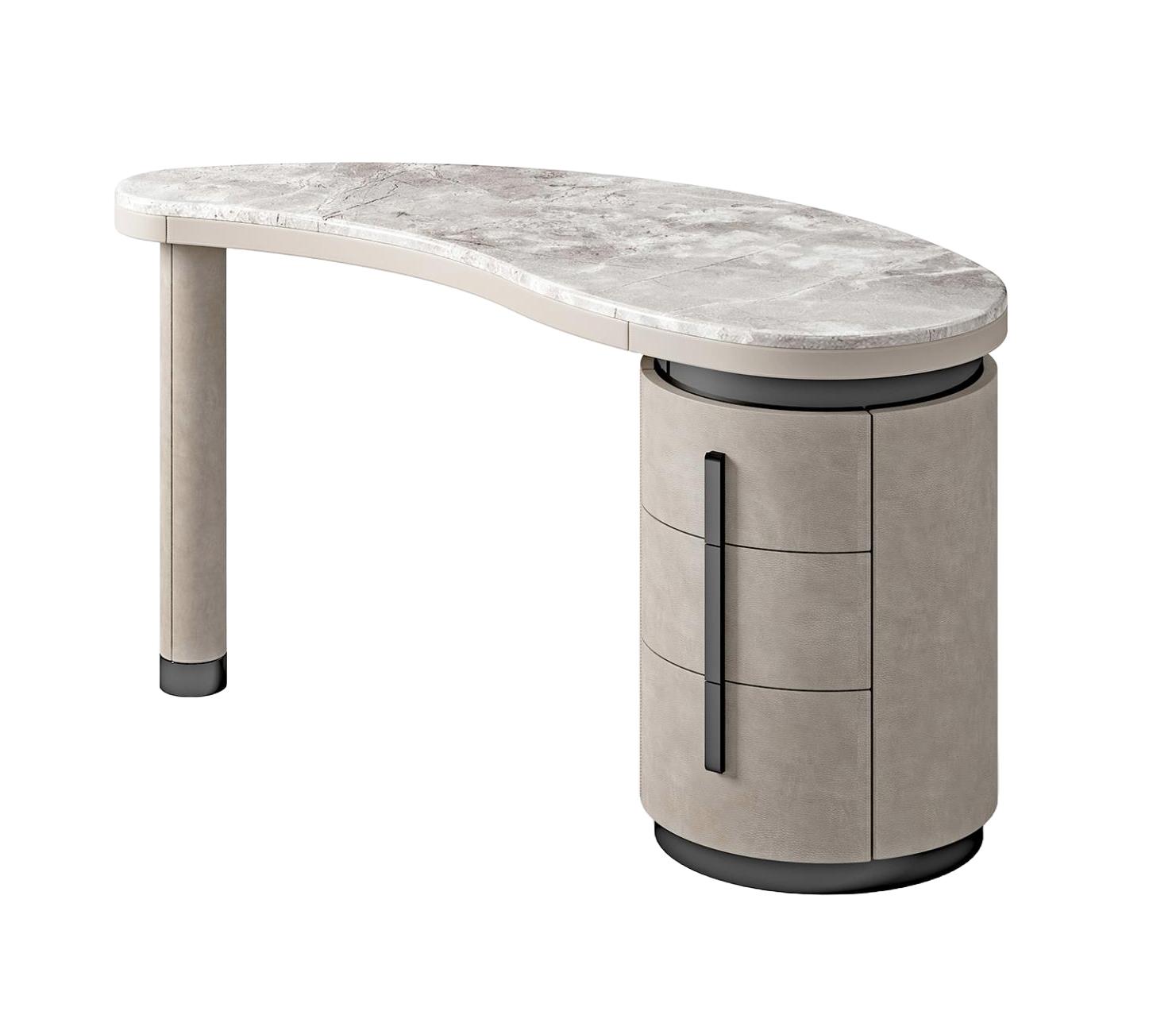 Exclusive Marble and Leather Vanity Desk