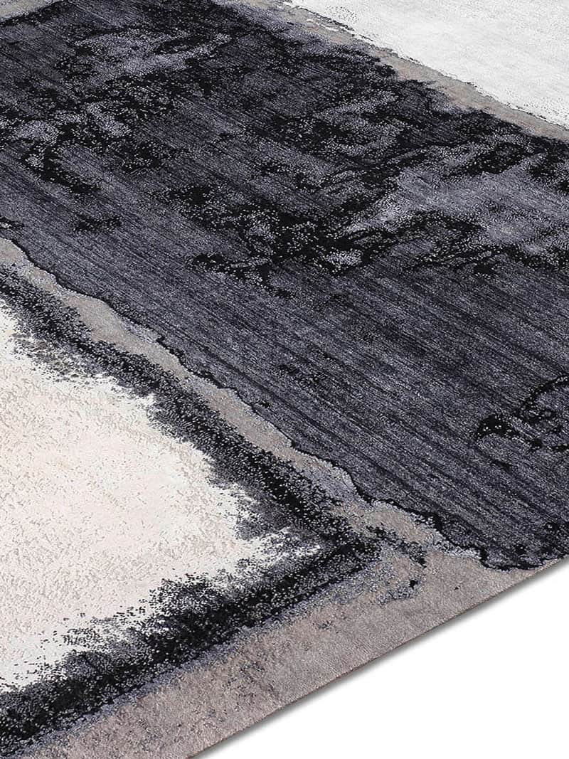 Silver / Black Luxury Handwoven Rug | Size: 183 x 274 cm