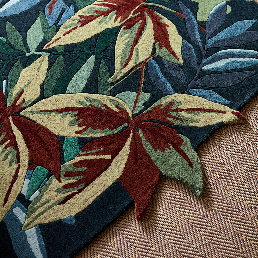 Forest  Green / Blue Rug | Size: 140 x 200 cm
