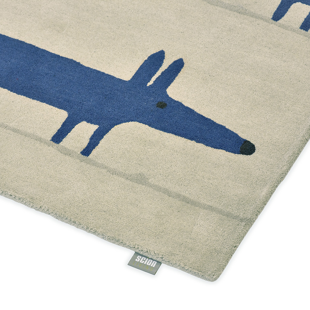 Fox Pebble / Denim Handwoven Rug