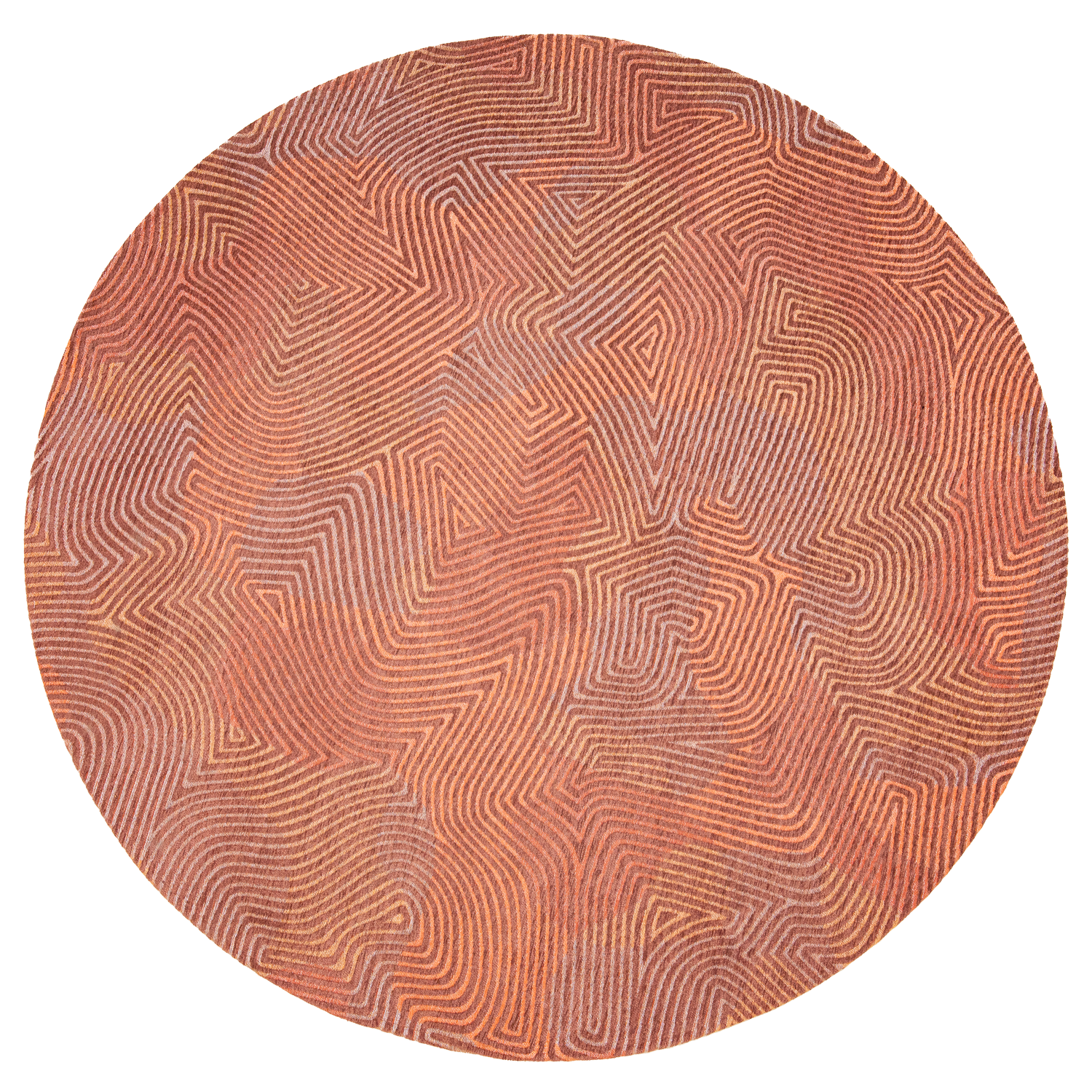 Brown Waves Belgian Flatwoven Rug ☞ Size: 280 x 390 cm