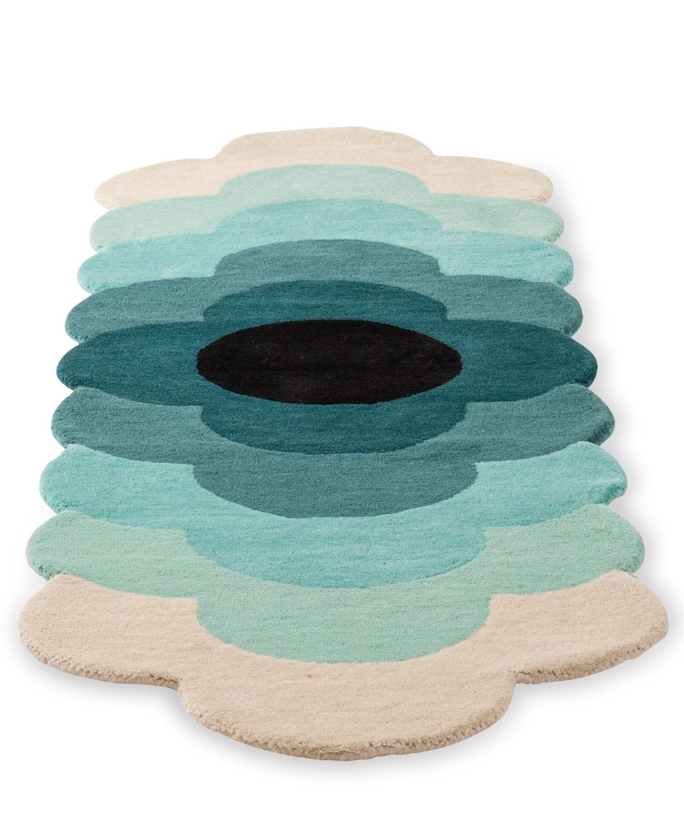 Floral Teal Handtufted Premium Rug