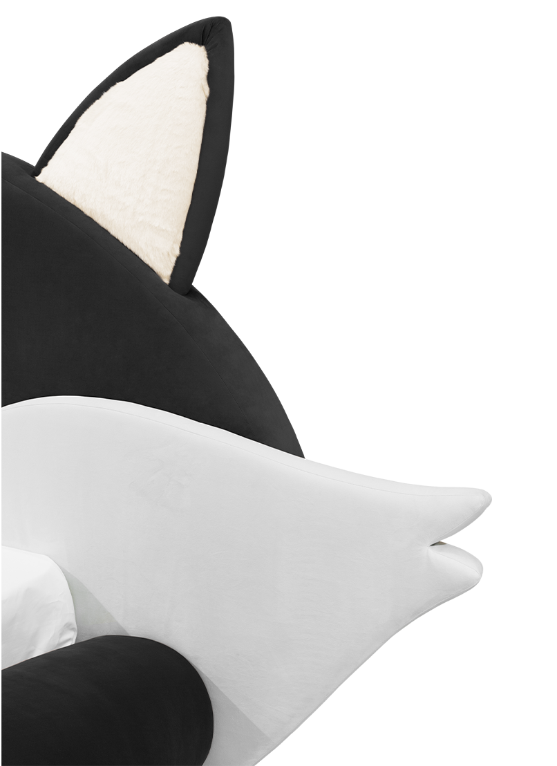 Fox Black & White Kids Bed | Mattress Size: 90 x 190 cm