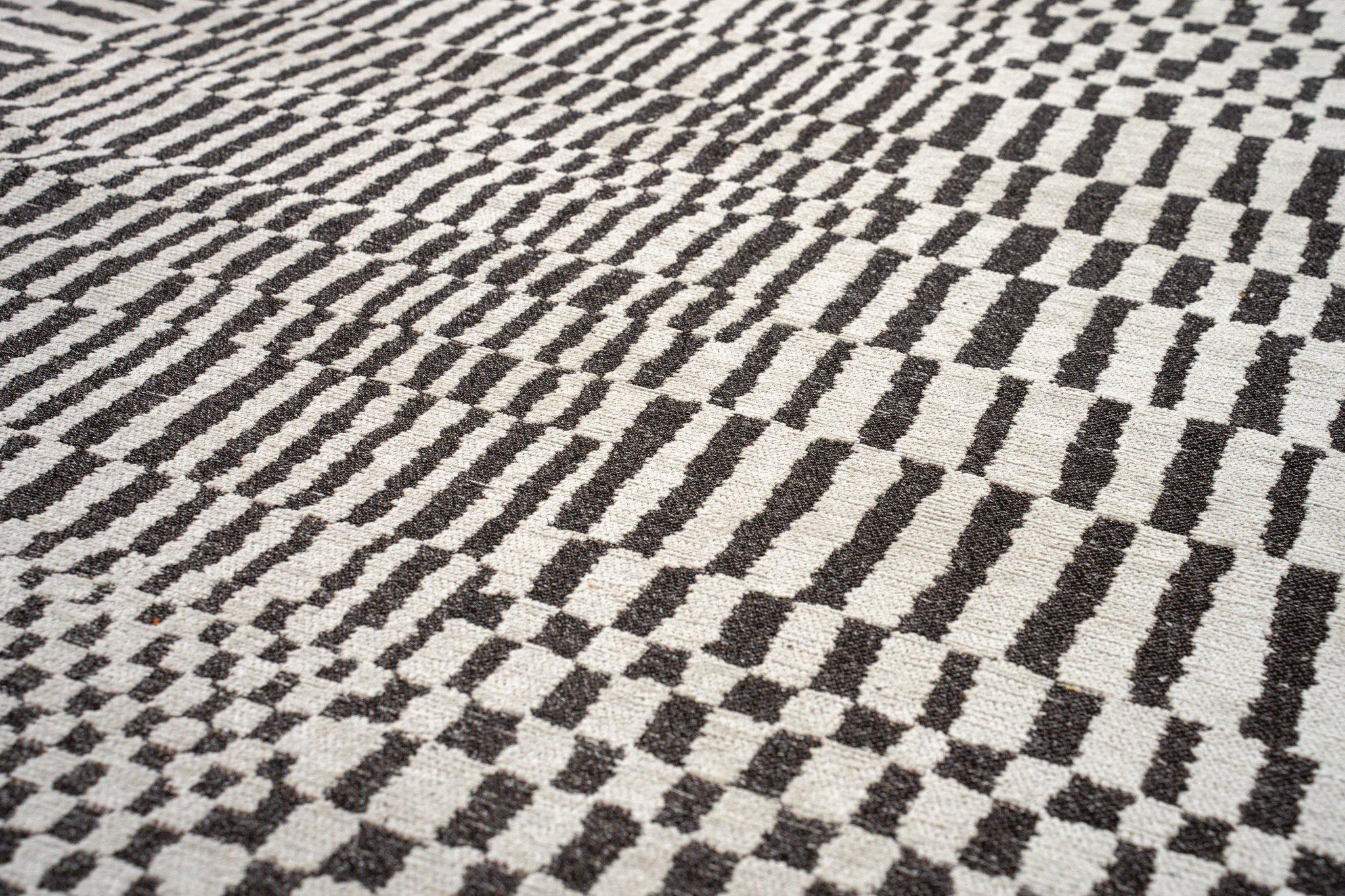 Monochrome Berber Pattern Round Rug | Size: Ø 240 cm