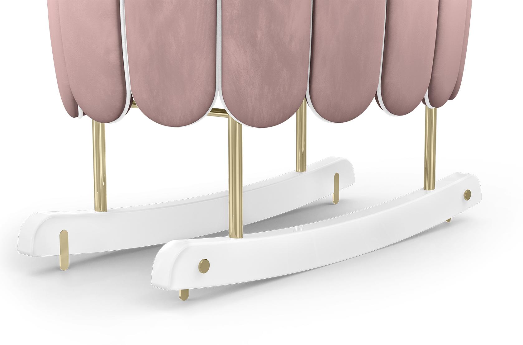 Lotus Gentle Pink Rocking Crib