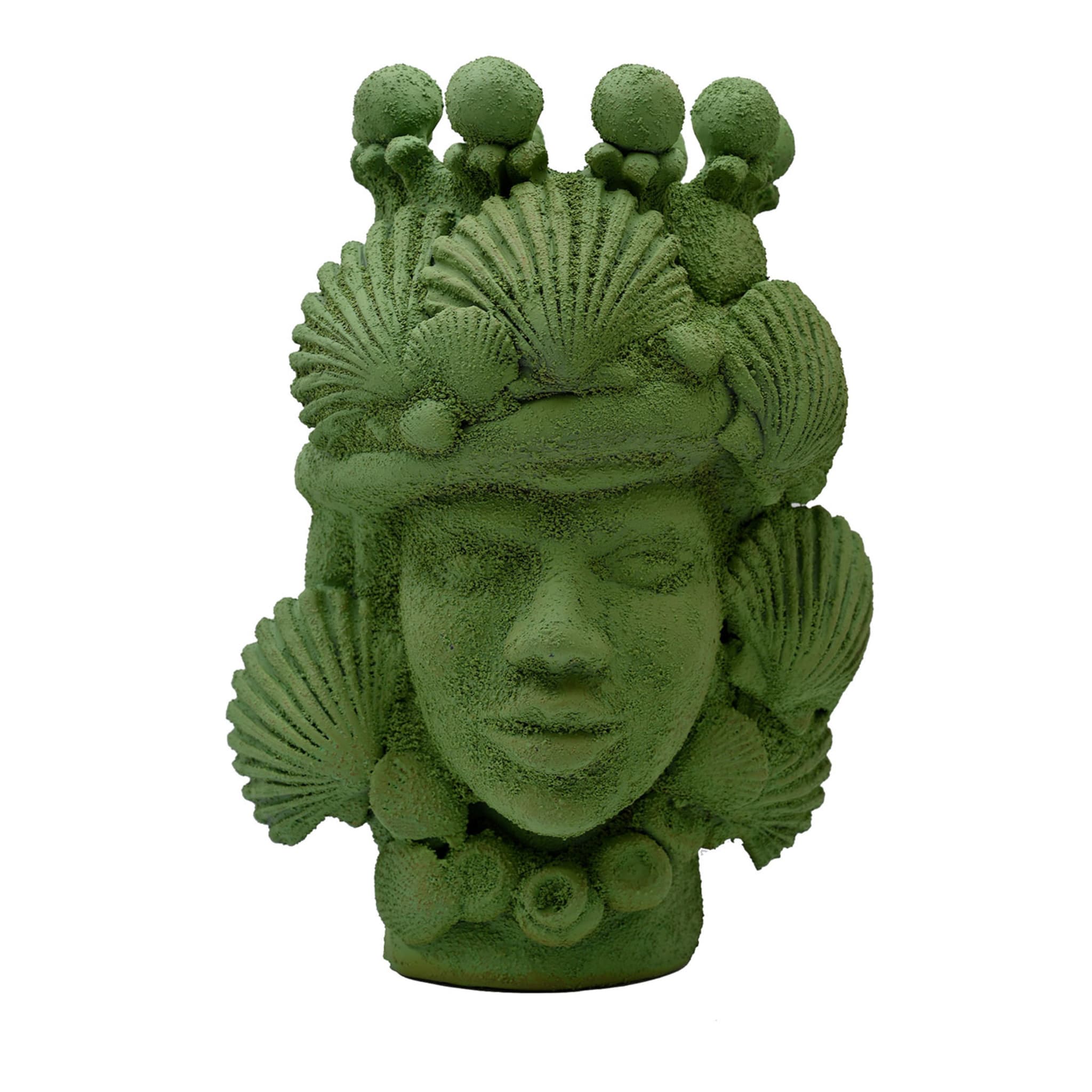 Zesty Lime Moor's Head Sculpture