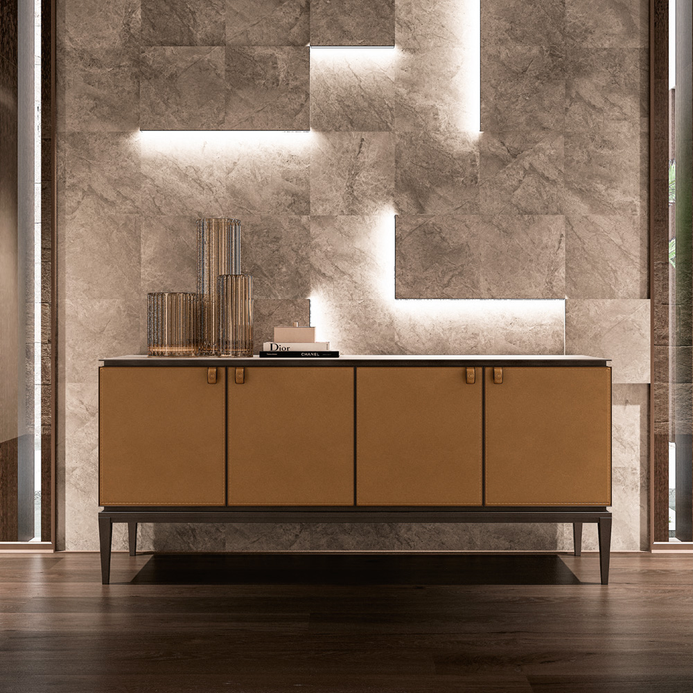 Industrial Chic Metal-Top Sideboard
