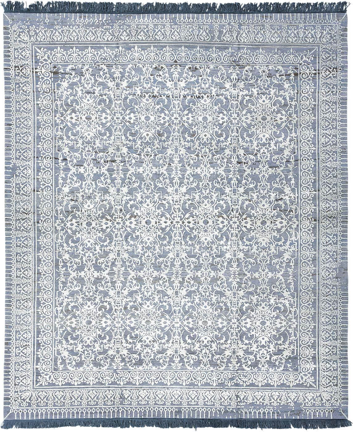 Ferrara Hand-woven Blue / White Luxury Rug ☞ Size: 250 x 300 cm