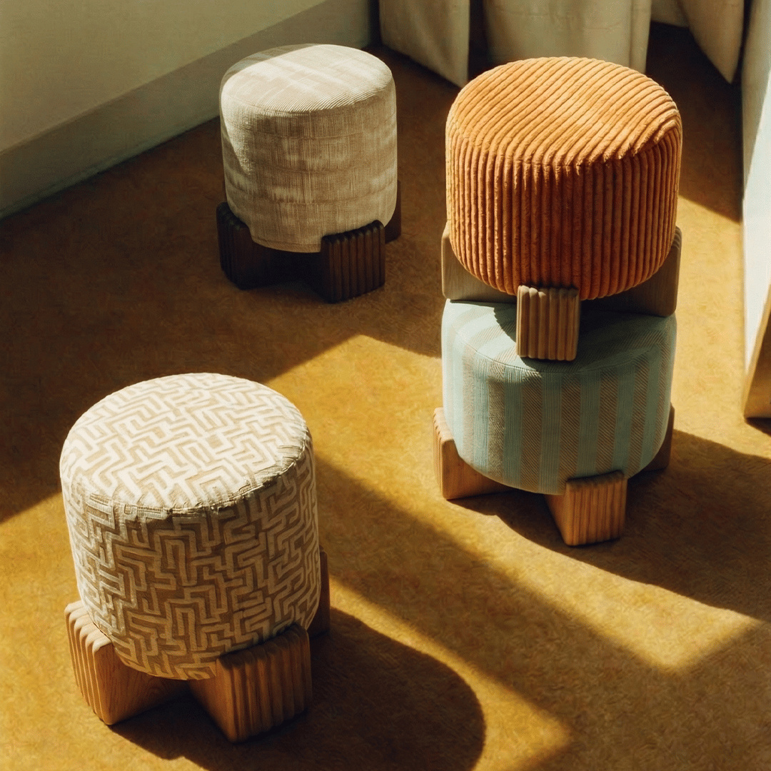 Twin Round Pouf - 1