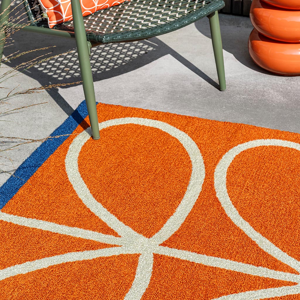 Linear Branch Orange Outdoor Rug | Size: 160 x 230 cm