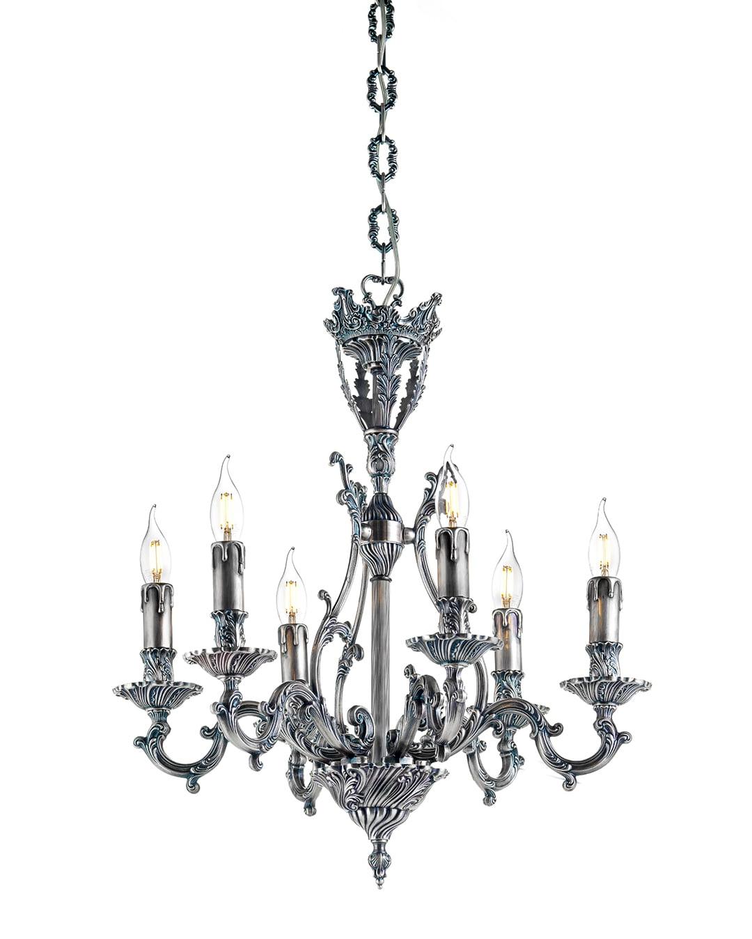 Classic Blue Silver Chandelier