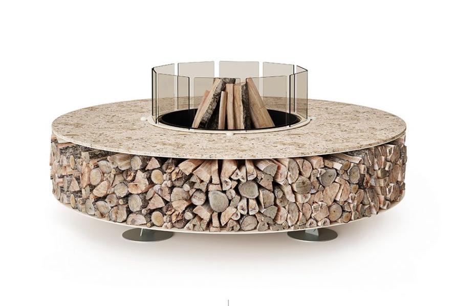 Keramik Beige Outdoor Fire Pit