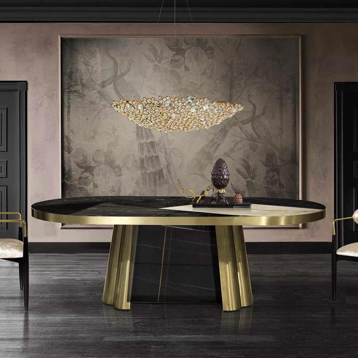 Decovita Black & Gold Granite Table