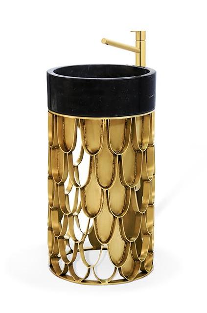 Carp-Inspired Artistic Pedestal Basin