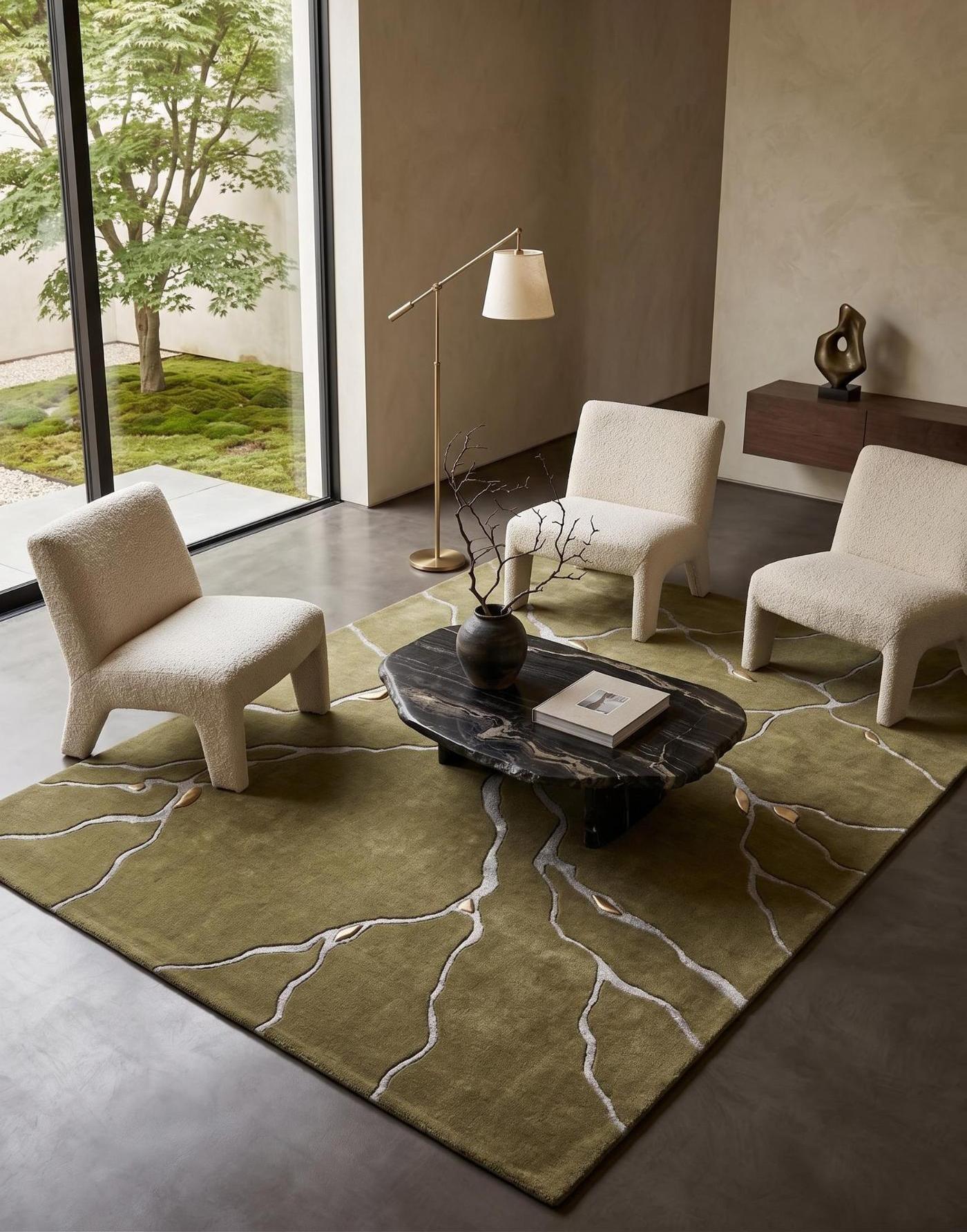 Vein Marble Olive Artisan Rug