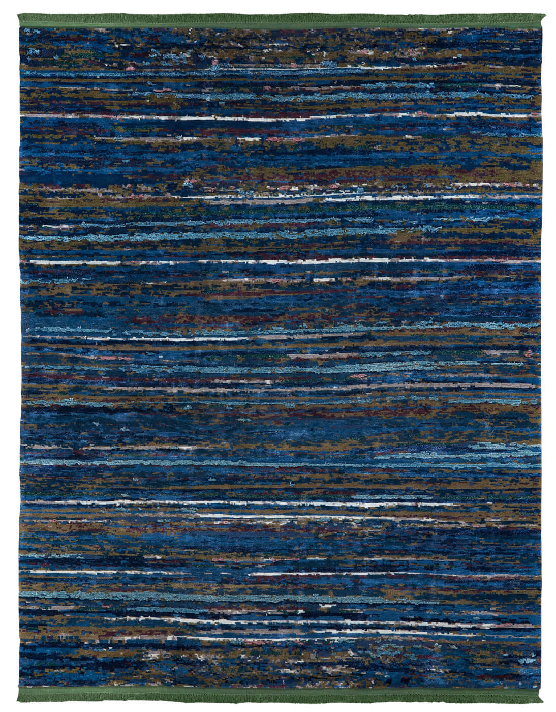 Wool & Silk Hand-Woven Blue Luxurious Rug