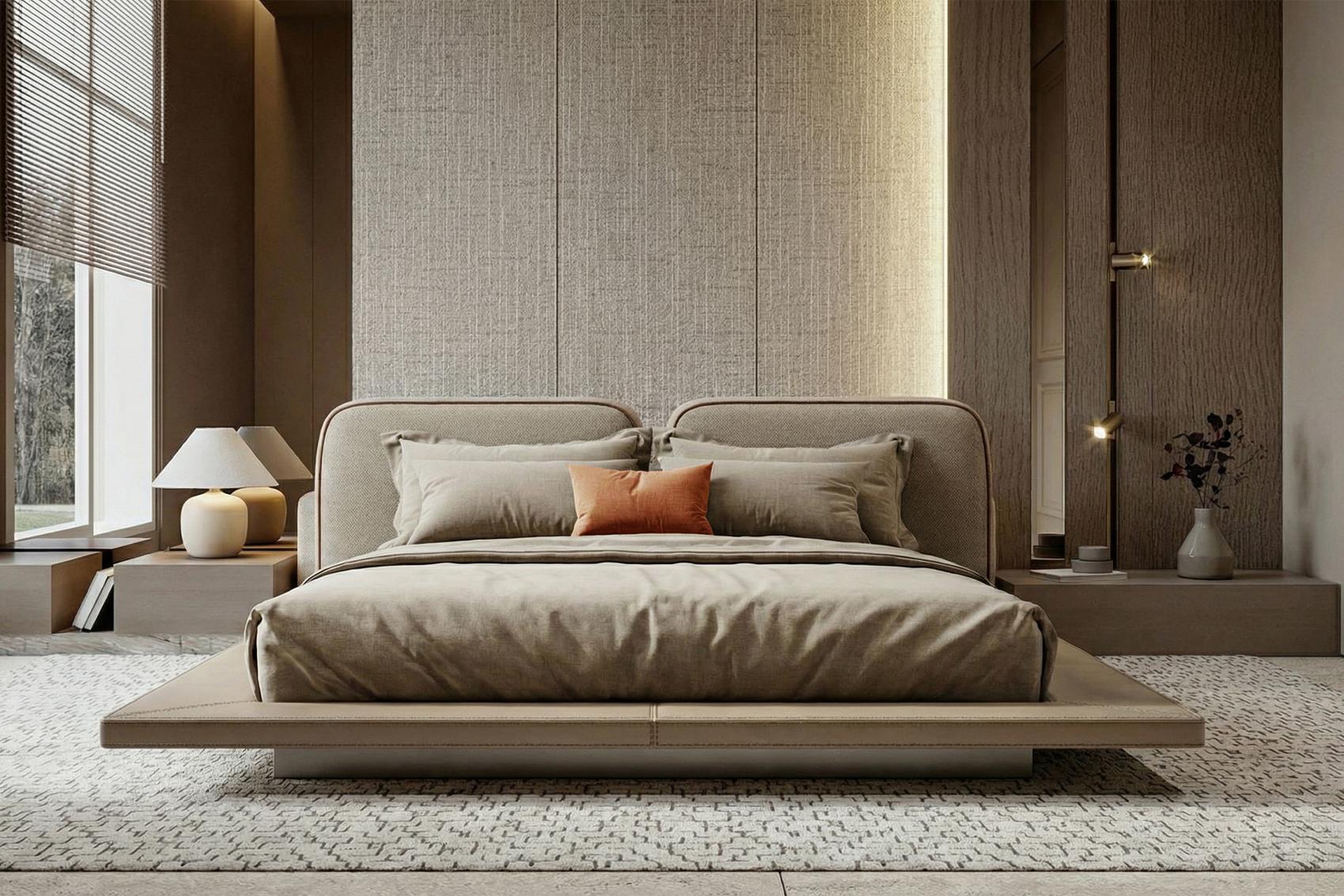 Aura Low-Profile Bed with Headboard
