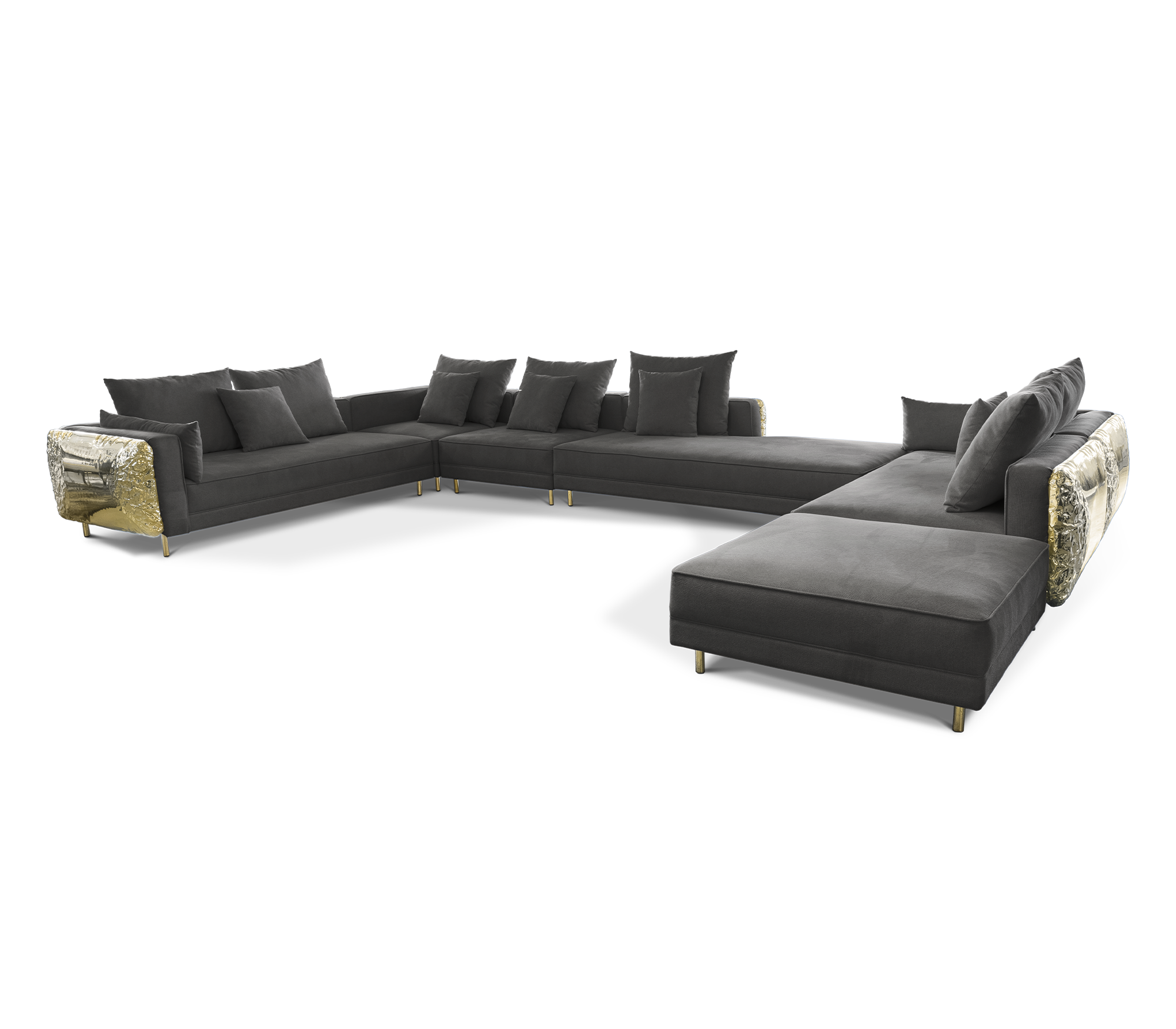 Imperia Black Modular Luxe Sofa