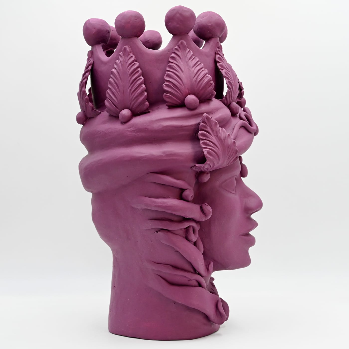 Purple Moor's Head Sculpture Handmade in Italy
