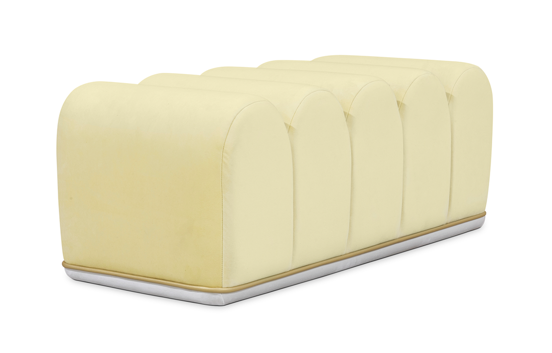 Sweet Swirl Yellow Modern Bench