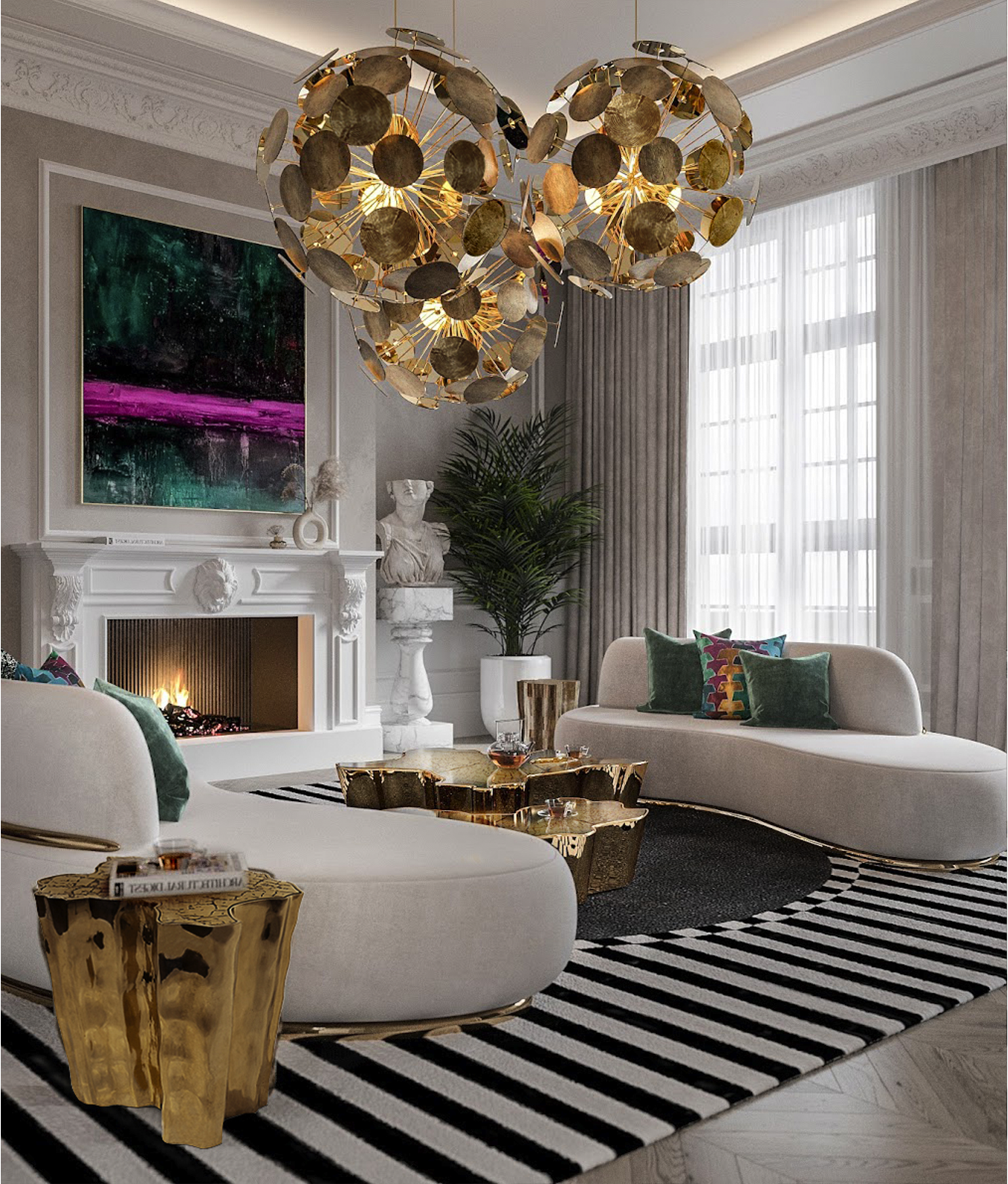 Obsidian Pedestal Designer Table