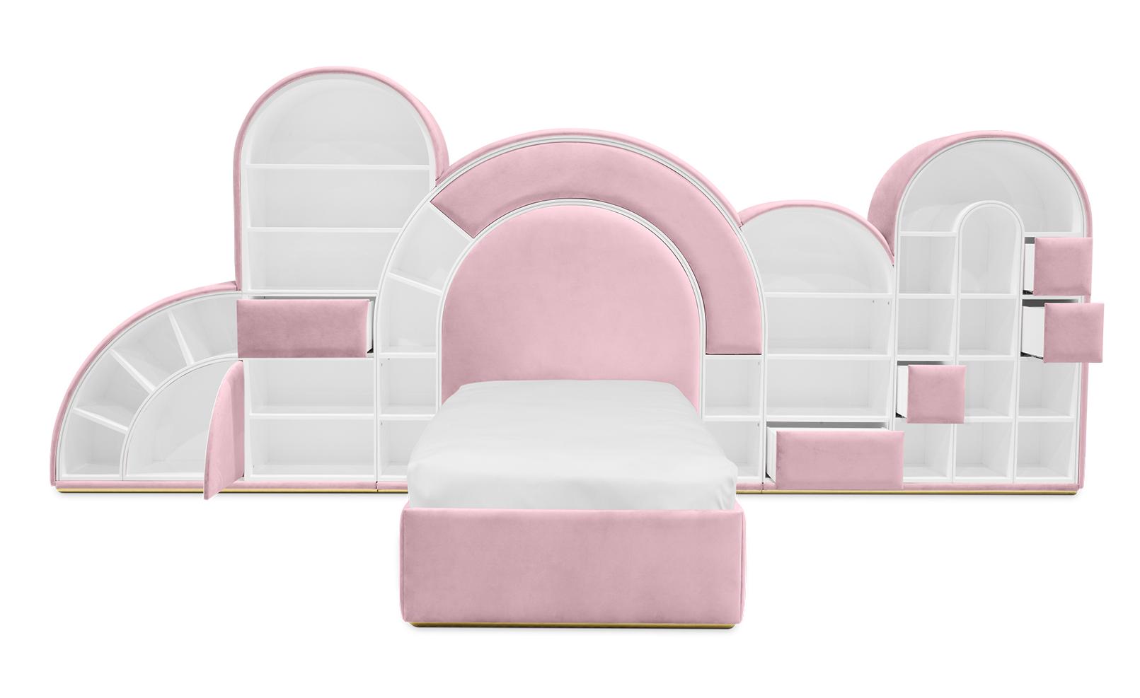 Bubblegum Marshmallow Pink Bed | Configuration: Small | Mattress Size: 90 x 190 cm