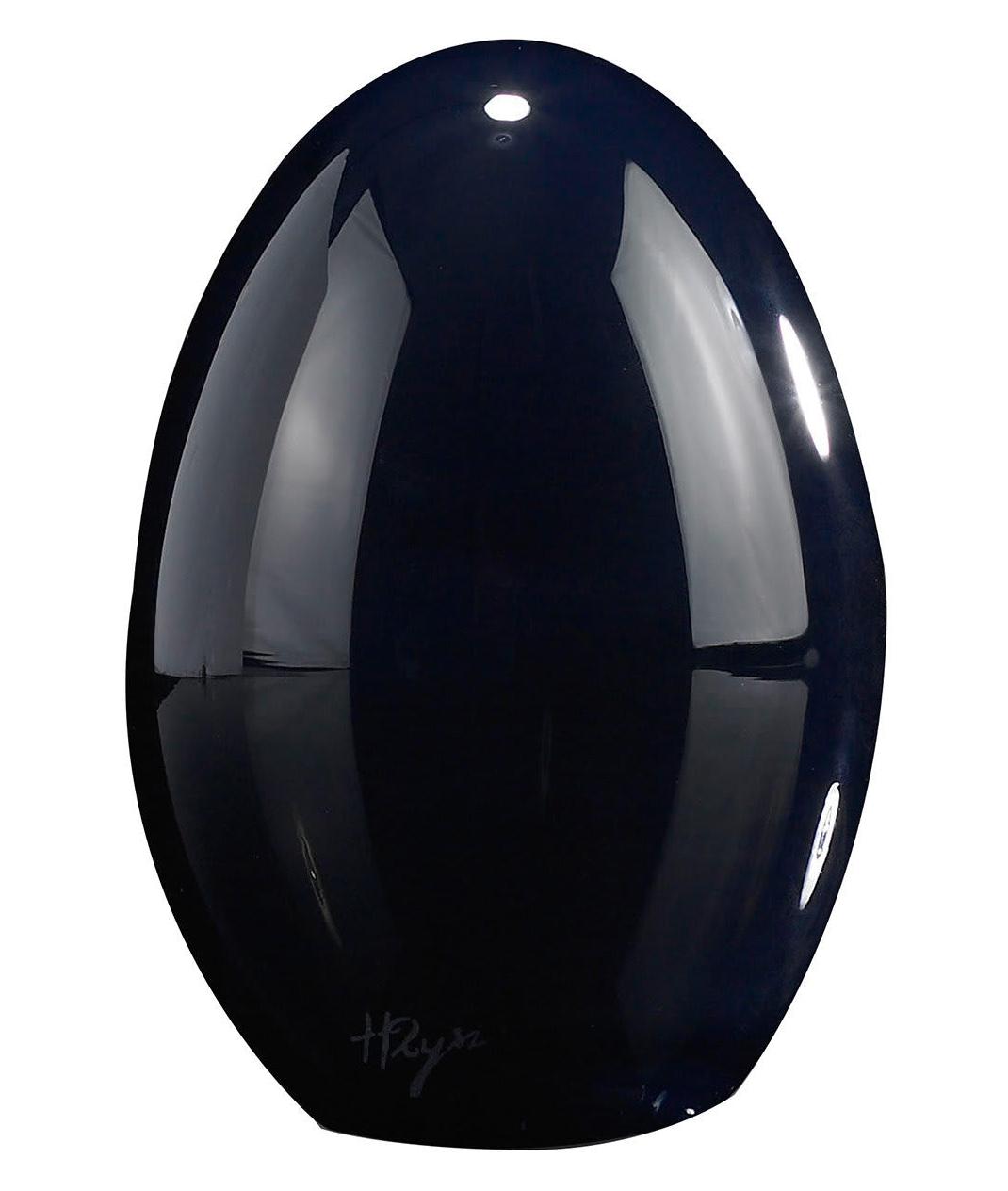 Black Handblown Glass Small Egg