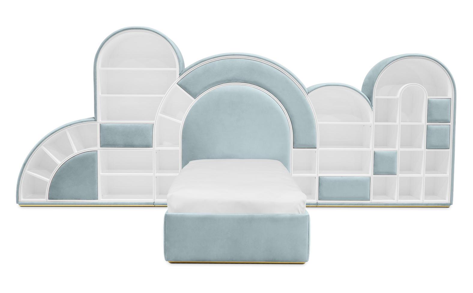Bubblegum Marshmallow Blue Fun Bed | Configuration: Small | Mattress Size: 90 x 190 cm