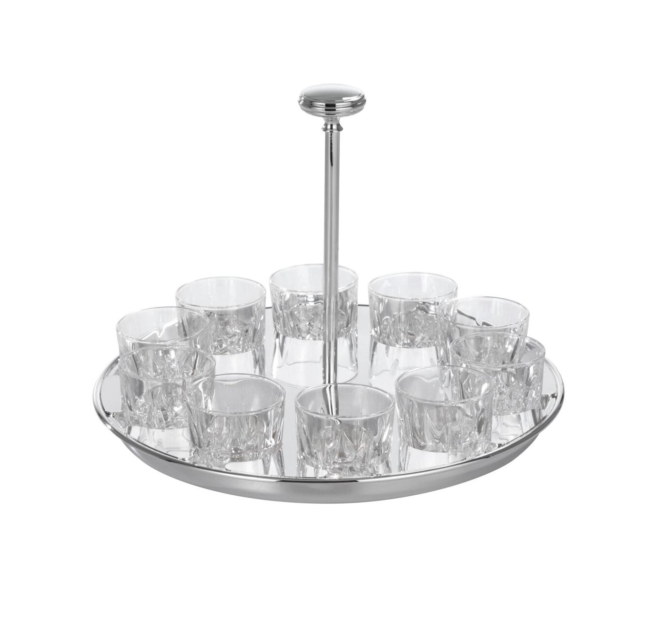 Crystal 10-Glass Set with Tray