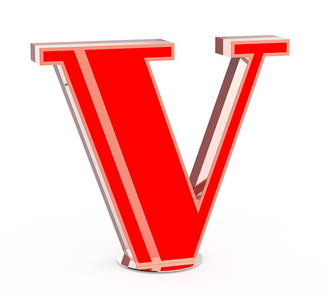 Vibrant Colorful Letter V