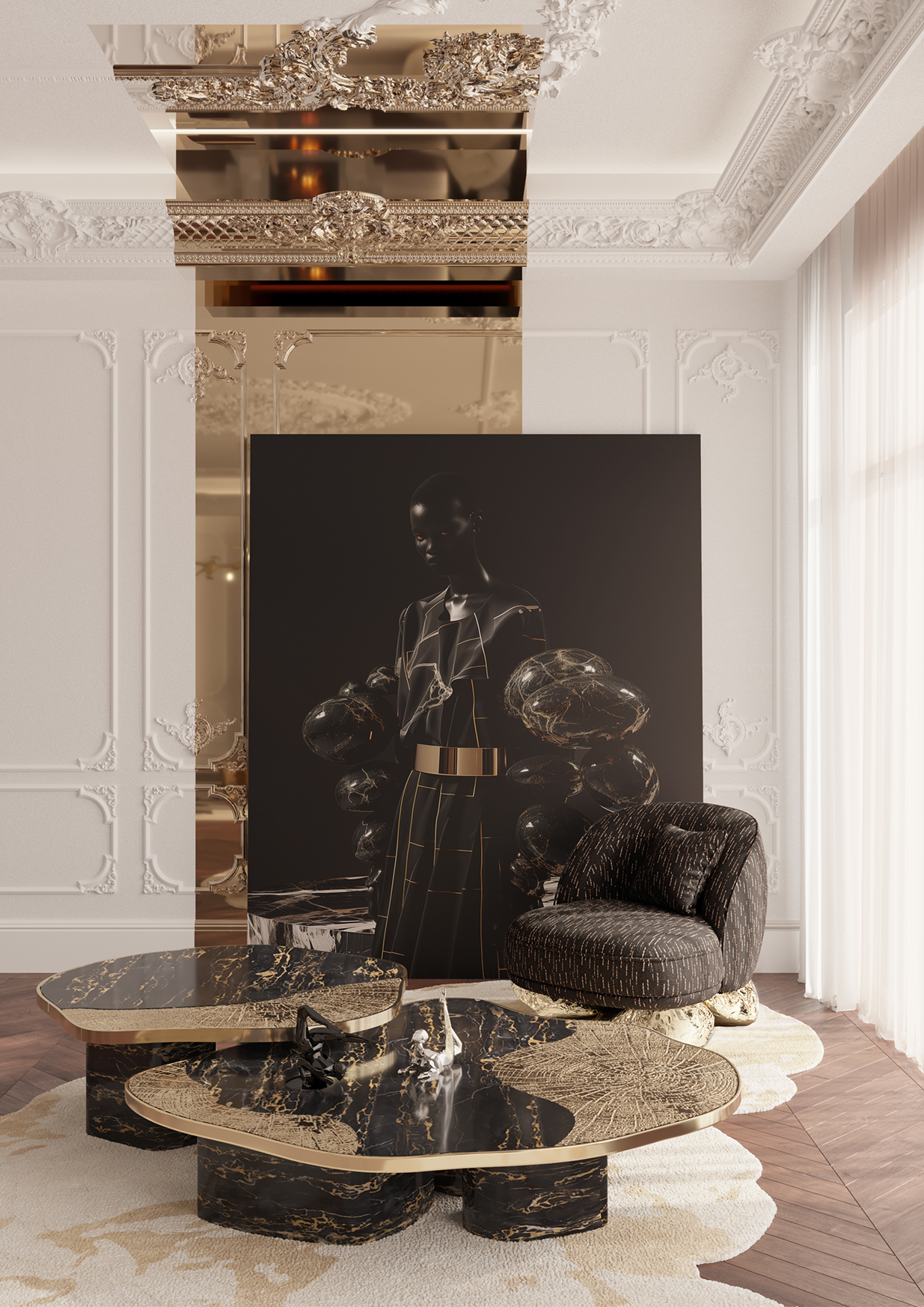 Angora II Black Designer Armchair