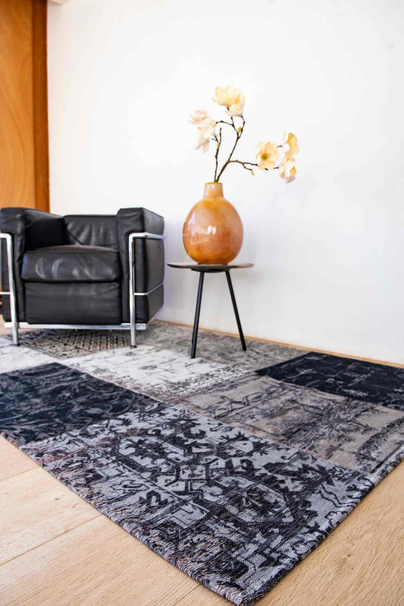 Patchwork Black & White Rug