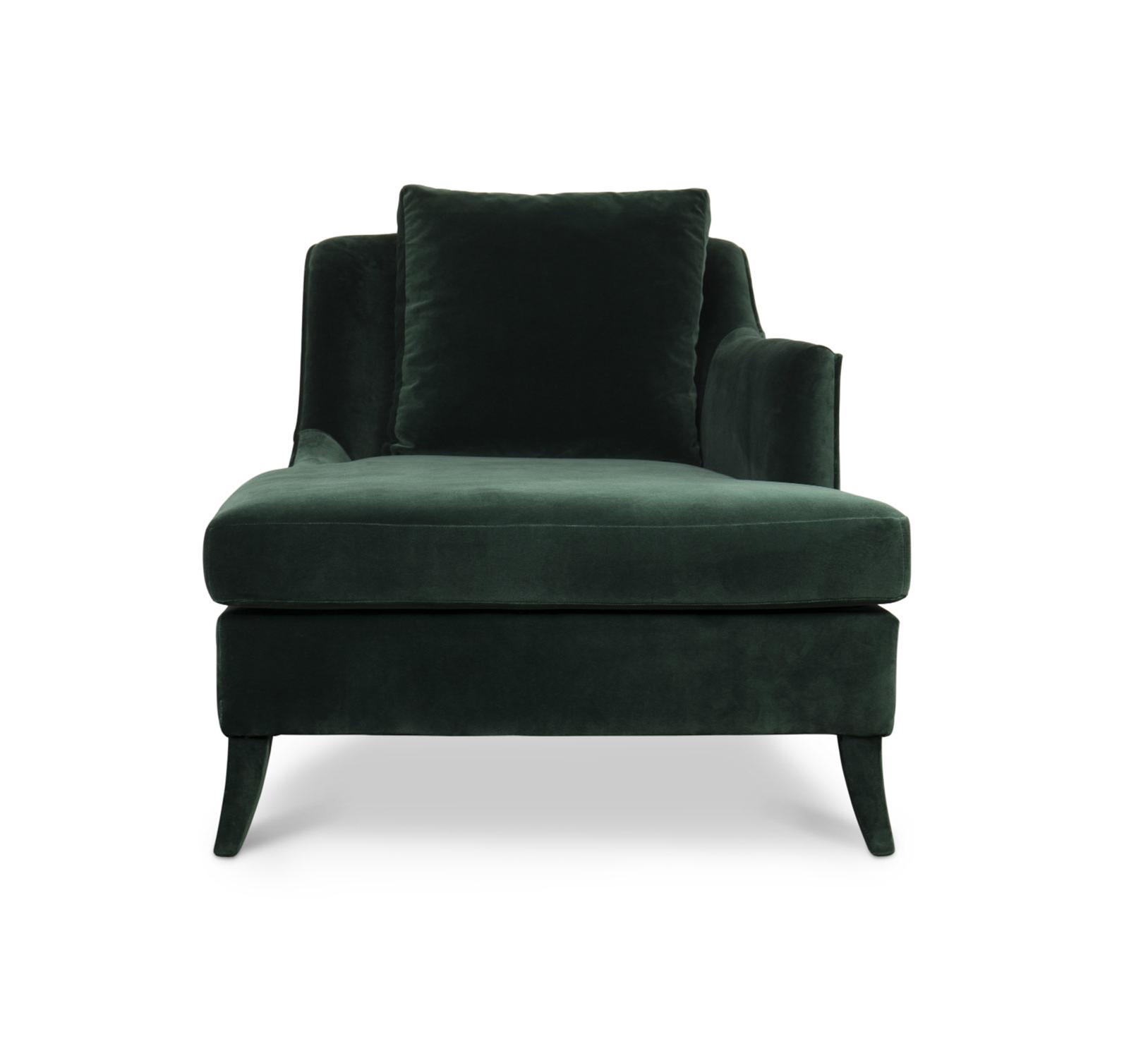 Plush Velvet Grande Chaise Longue