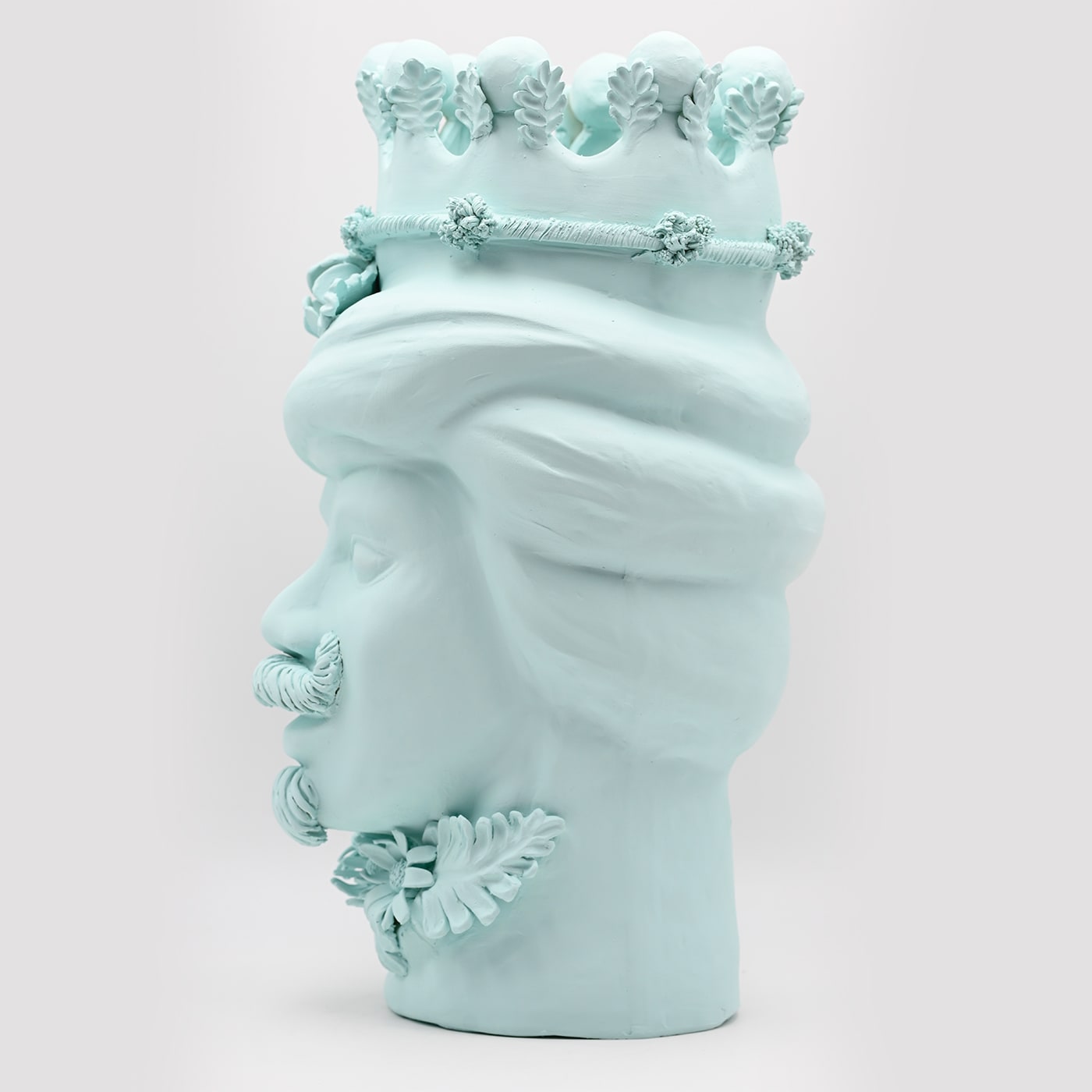 Moor's Head Sculpture in Sky Blue