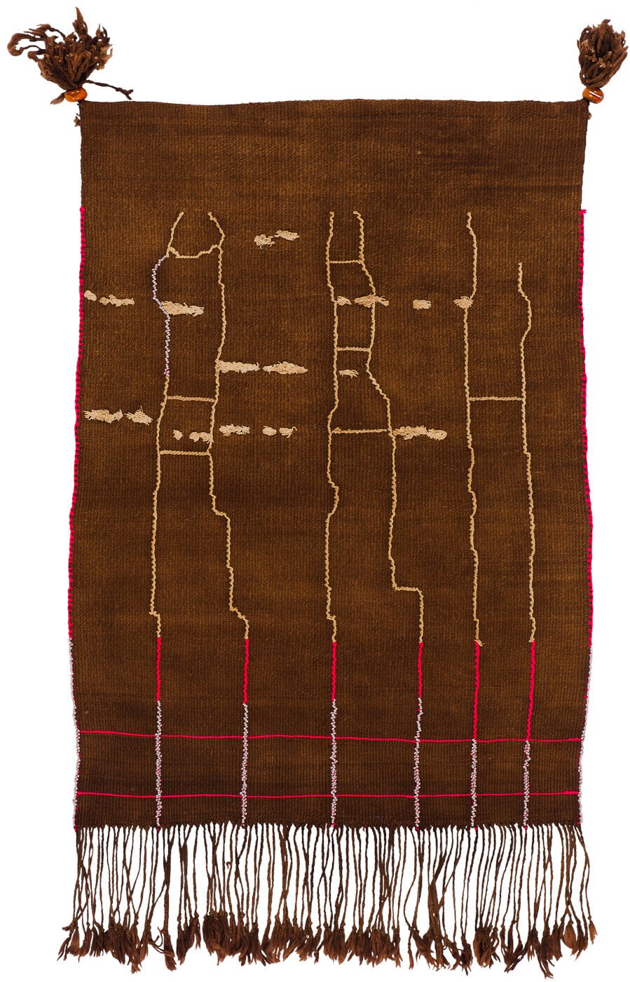 Tribal Brown / White Luxury Hand-woven Rug ☞ Size: 200 x 300 cm