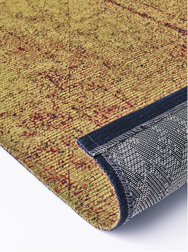 Abstract Blue / Gold Modern Rug