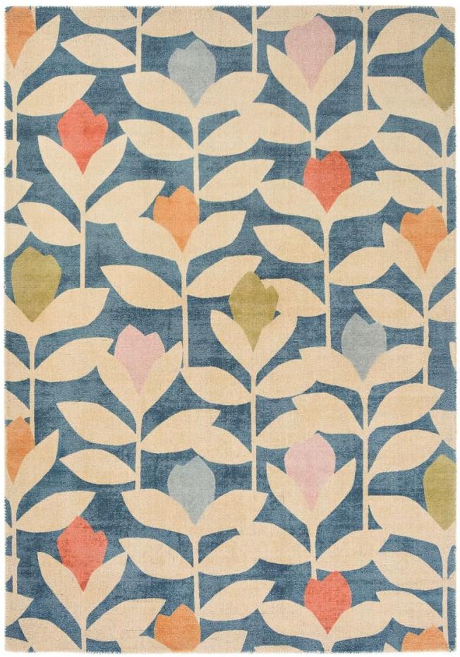 Stem Blue Handwoven NZ Wool Rug