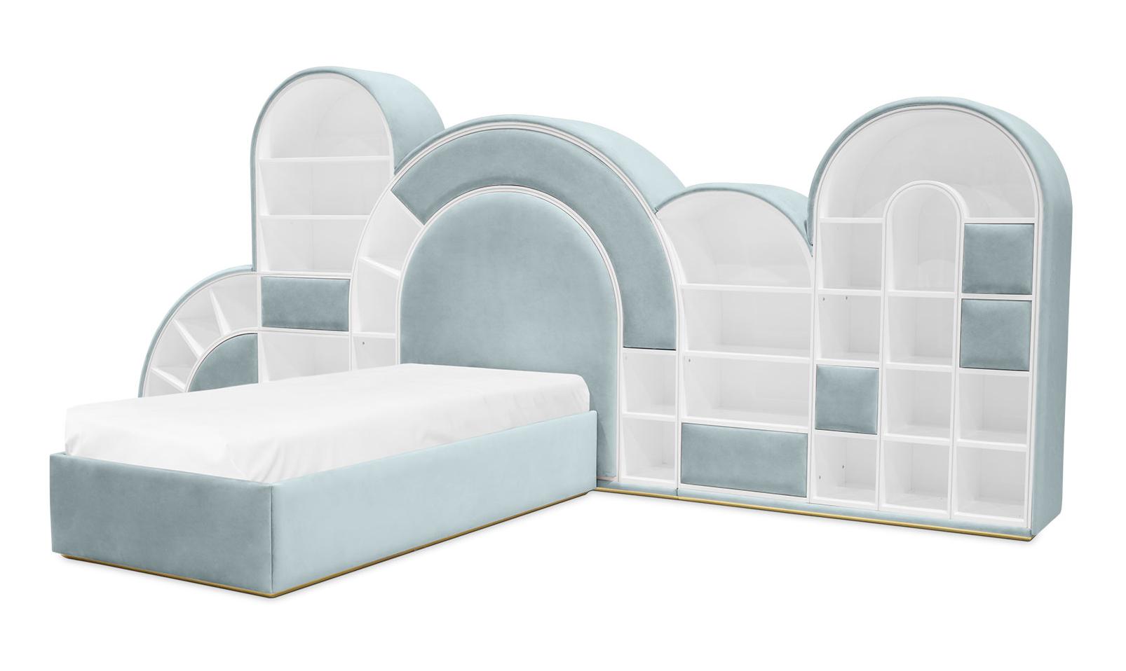 Bubblegum Marshmallow Blue Fun Bed | Configuration: Small | Mattress Size: 90 x 190 cm