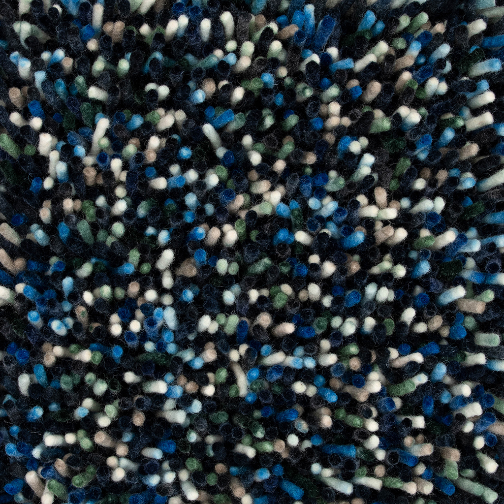 Pop-Art Blue Thick Pile Felted Rug