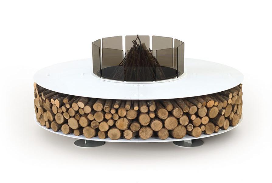 Steel Round White Fire Pit