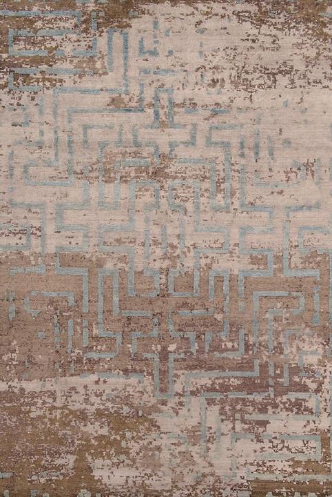 Luxury Bamboo Silk Abstract Indian Rug
