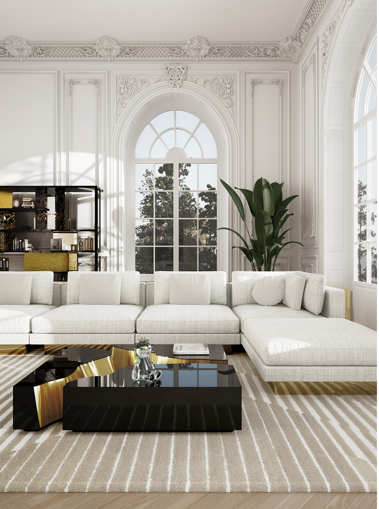 Black Gold Designer Center Table