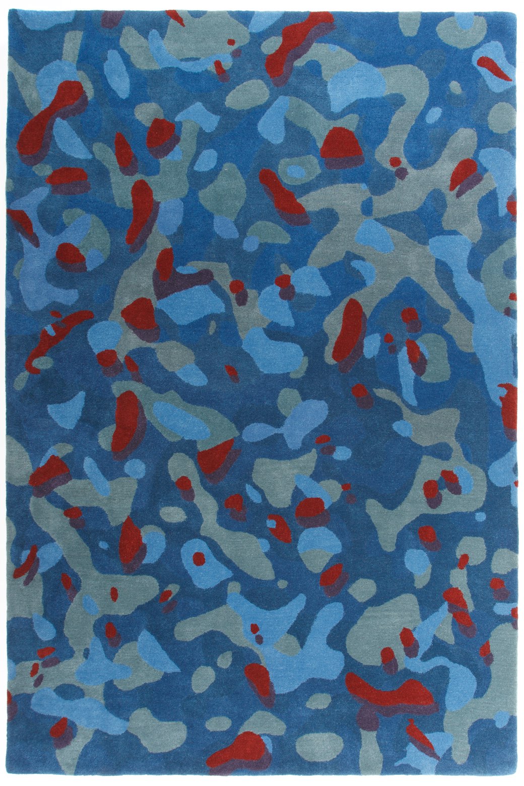 Camouflage Macro Blue Wool / Viscose Rug