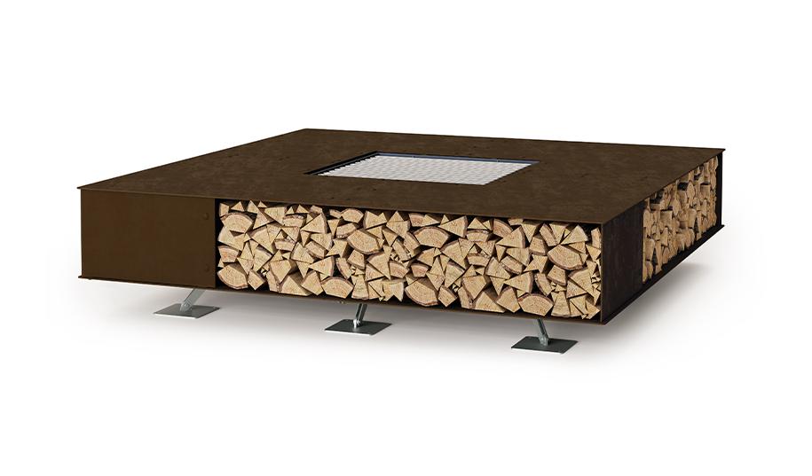 Elegant Outdoor Fire Pit | Finishing: Vintage Brown | Dimensions: 160 × 160 cm